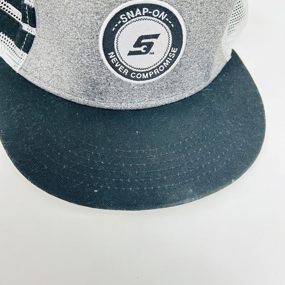 Snap-on Trucker‎ Hat Patch Logo Snapback Black/Charcoal Mesh Never Compromise - Picture 2 of 9